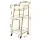 Artiss 3-Tier Bar Cart Trolley 41cm Mobile Kitchen Island with Wine Glass Holder Gold Marble Effect Shelves