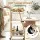 Artiss 3-Tier Bar Cart Trolley 41cm Mobile Kitchen Island with Wine Glass Holder Gold Marble Effect Shelves