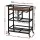 Artiss Bar Cart Drinks Trolley 72cm Black Walnut Metal Frame Wine Rack Glass Holder Removable Racks Hooks