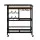 Artiss Bar Cart Drinks Trolley 72cm Black Walnut Metal Frame Wine Rack Glass Holder Removable Racks Hooks