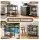 Artiss Bar Cart Drinks Trolley 72cm Black Walnut Metal Frame Wine Rack Glass Holder Removable Racks Hooks