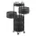 Artiss 5-Tier Rotating Storage Trolley Kitchen Cart Black with 360° Wheels Magnetic Closure Detachable Baskets