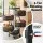 Artiss 5-Tier Rotating Storage Trolley Kitchen Cart Black with 360° Wheels Magnetic Closure Detachable Baskets