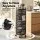 Artiss 5-Tier Rotating Storage Trolley Kitchen Cart Black with 360° Wheels Magnetic Closure Detachable Baskets