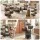 Artiss 5-Tier Rotating Storage Trolley Kitchen Cart Black with 360° Wheels Magnetic Closure Detachable Baskets