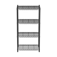 Artiss 4-Tier Adjustable Steel Shelving Unit, 60x35x120cm, 50kg Per Shelf, Garage Storage Rack, Black