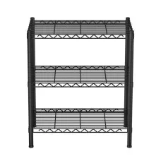 Artiss 3-Tier Adjustable Steel Shelving Unit - 50kg Capacity, Rust-Resistant, V-Mesh Surface, 60x35x70cm, Black