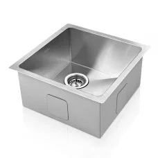Cefito 44x44CM Stainless Steel Kitchen Sink - Handmade 304 Grade, Satin Finish, Soundproof, Easy Drainage, R10 Corners