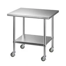 Cefito Stainless Steel Kitchen Work Table 914x762mm with Adjustable Shelf and Castor Wheels