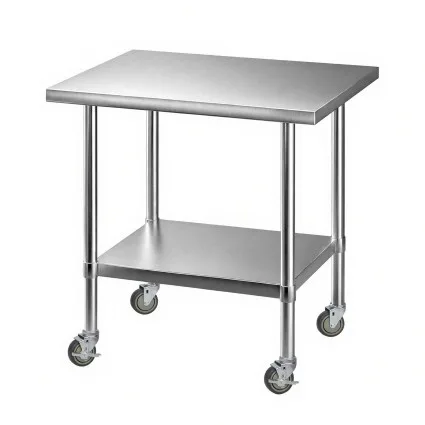 Cefito Stainless Steel Kitchen Work Table 914x762mm with Adjustable Shelf and Castor Wheels