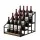Artiss 4-Tier Tabletop Wine Rack Holds 16 Bottles Black Metal Frame Wood-Look Shelves 43x36x32.5cm (Compact)