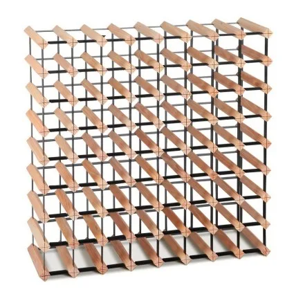 Artiss Wine Rack, Solid Pine & Steel, 72-Bottle Capacity, Natural Finish, 80x80x23.5cm, Durable & Space-Saving Design