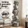 Artiss 5‑Tier Metal Bookshelf Black Geometric Display Shelf Slim Vertical Storage 181cm Height 23kg Capacity