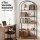 Artiss 5-Tier Industrial Étagère Bookcase Display Shelf with Tempered Glass and Metal Frame Black