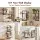 Artiss Set of 2 Floating 2-Tier Wall Shelves Wood Finish with Black Metal Frame 36.5x13.5x40cm 18kg Capacity