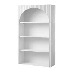 Artiss 4 Tier Bookshelf Storage Display Cabinet 100cm x 37cm x 170cm Arched Fluted White 20kg Shelves