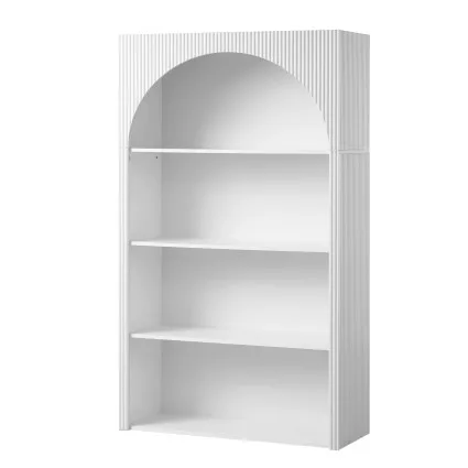 Artiss 4 Tier Bookshelf Storage Display Cabinet 100cm x 37cm x 170cm Arched Fluted White 20kg Shelves