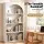 Artiss 4 Tier Bookshelf Storage Display Cabinet 100cm x 37cm x 170cm Arched Fluted White 20kg Shelves