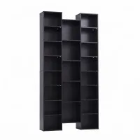 Artiss Tall Bookcase 8-Tier Display Shelves 21 Compartments Black