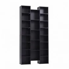 Artiss Tall Bookcase 8-Tier Display Shelves 21 Compartments Black