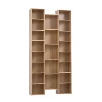 Artiss Tall Bookshelf Display Shelves Oak 8-Tier 21-Compartment Storage Rack