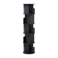 Artiss 5-Tier Swivel Bookcase Display Shelf with 360-Degree Rotating Shelves and 3 Components per Tier Black