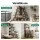 Artiss 5 Tier Ladder Bookshelf Corner Shelf 5‑Tier L Shaped Bookcase Walnut and Black Metal Frame 160cm