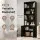 Artiss 6-Tier Black Display Bookshelf Cabinet 60cm W x 180cm H Tall Industrial Storage Unit with Closed Base