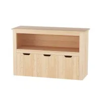 Keezi Kids Bookshelf with 3 Drawers, Wooden Toy Organiser, 95.5cm High, Non-Toxic, Easy-Clean, Child-Safe Design