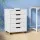 Artiss 5-Drawer Filing Cabinet, Mobile Rolling Storage Chest, Particle Board, White, 49x41x62cm, Locking Wheels