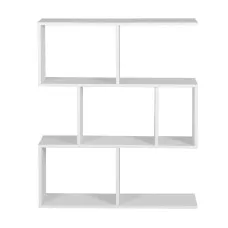 Artiss White S-Shape Floating Wall Shelf 3-Tier 80x19x95cm High-Capacity Display Storage Organiser Unit