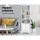 Artiss Bookshelf with Cabinet, Particle Board, White, 60x23.5x180cm, Modern Geom Display Shelf, Spacious Storage