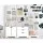 Artiss Bookshelf with Drawers, E1 Particle Board, 60x23.5x180cm, White - Modern Display Shelf with 7 Shelves & 3 Draw