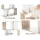 Artiss 5-Tier Bookshelf RITA - White & Oak Display Shelf, Sturdy Particle Board, 80x30x180cm, Home/Office Storage