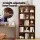 Artiss 5-Tier Walnut Bookshelf, 6 Adjustable Shelves, Anti-Tip Kit, 90x30x182cm, Easy Assembly