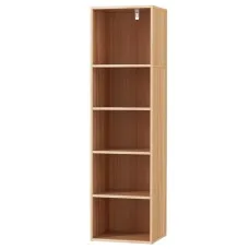 Artiss Bookshelf 5-Tier Pine Melamine 33x30x120cm - Elegant Storage Solution with Adjustable Shelves