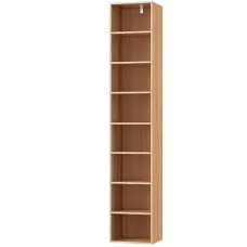 Artiss Bookshelf 8 Tiers, Pine, 33x30x180cm, Adjustable Shelves, Anti-Tip, Easy Assembly, Elegant Storage Solution