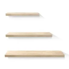 Artiss Floating Wall Shelf Set, Honeycomb Board, Oak, 40/60/80cm, Stylish Space-Saving Display for Home & Office