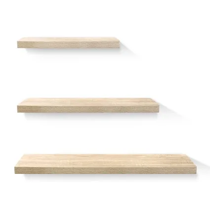 Artiss Floating Wall Shelf Set, Honeycomb Board, Oak, 40/60/80cm, Stylish Space-Saving Display for Home & Office