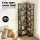 Artiss 6-Tier L-Shaped Corner Bookshelf Oak with Black Metal Frame Hexagonal Display 200cm Tall Shelf