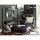 Artiss Bookshelf 4 Tiers, Engineered Wood & Metal, 70.5x30x125cm, Black & Oak, Modern Display Shelf, Durable & Stylish