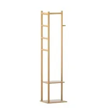 Artiss Bamboo Clothes Rack Airer Coat Stand, 3-in-1, 38x30x155cm, Sturdy Bamboo with Hanging Rail & Storage Shelf