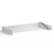 Artiss Wall-Mounted Clothes Drying Rack, Foldable & Space-Saving, 5 Stainless Steel Rods, 100x50cm, White & Silver