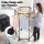 Artiss Clothes Rack Airer Rail Coat Stand 6 Rod Hexagonal Metal Frame Lockable Wheels Black 50kg Capacity