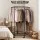 Artiss Clothes Rack Airer Rail Coat Stand 6 Rod Hexagonal Metal Frame Lockable Wheels Black 50kg Capacity