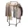 Artiss Clothes Rack Airer Rail Coat Stand 6 Rod Hexagonal Metal Frame Lockable Wheels Black 50kg Capacity