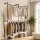 Artiss Industrial Clothing Rack 206cm Wall Mounted Heavy Duty Metal Open Wardrobe Organiser Black for Bedroom