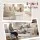 Artiss Lift Top Coffee Table 71cm Square 2-in-1 Work Desk with Rotating Top Hidden Storage and Drawers White
