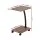 Artiss Coffee Table, MDF & Metal, Walnut/Black, 30x40x59cm, Space-Saving C-Shaped Design, Mobile with Brake Wheels