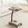 Artiss Coffee Table, MDF & Metal, Walnut/Black, 30x40x59cm, Space-Saving C-Shaped Design, Mobile with Brake Wheels